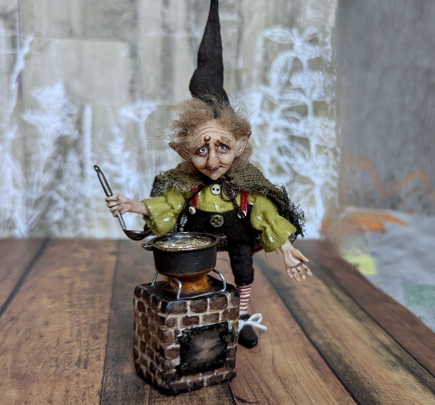 Small art doll Cooking gnome