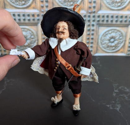 OOAK Musketeer Art Doll: подвижная фигурка из полимерной глины photo 2