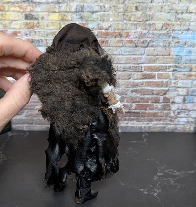 Full-scale view of a handmade gothic miniature — Small art doll Frankenstein's creature (12/16)