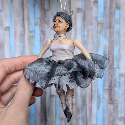 OOAK Old Ballerina Hanging Art Doll