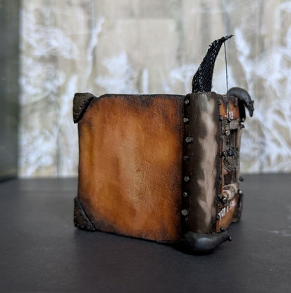 Full-scale view of a handmade gothic miniature — Miniature book Fairy tales (6/7), one-of-a-kind sculpture by Ritunia
