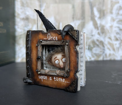 Full-scale view of a handmade gothic miniature — Miniature book Fairy tales (1/7), one-of-a-kind sculpture by Ritunia