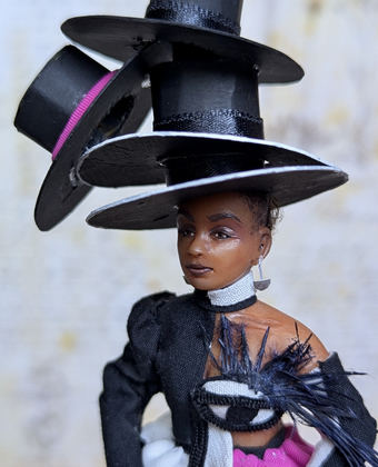 Full-scale view of a handmade gothic miniature — Small art doll Model (7/9)