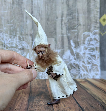 Full-scale view of a handmade gothic miniature — Small doll Gnome (2/14)