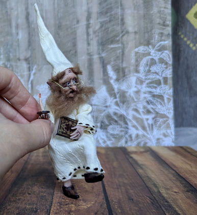 Full-scale view of a handmade gothic miniature — Small doll Gnome (3/14)