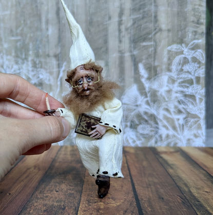 Full-scale view of a handmade gothic miniature — Small doll Gnome (12/14)