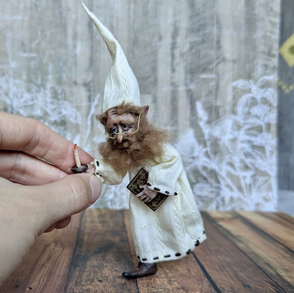 Full-scale view of a handmade gothic miniature — Small doll Gnome (9/14)