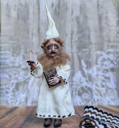 Full-scale view of a handmade gothic miniature — Small doll Gnome (5/14)